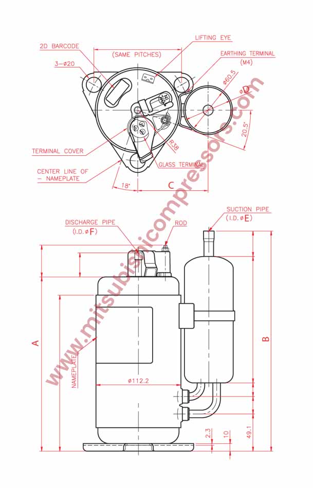 Mitsubishi SVB SNB Rotary Compressors outline